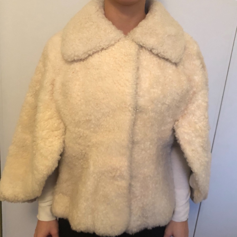 Shearling cape